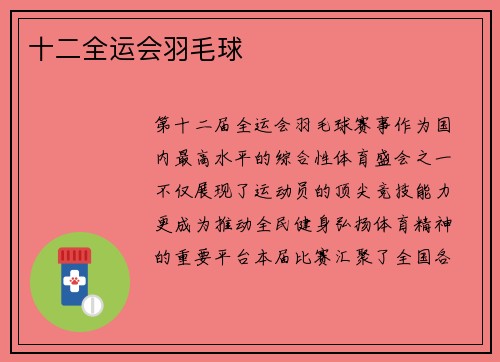 十二全运会羽毛球